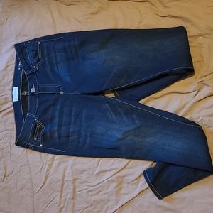 Dark blue jeans.  Midi-rise skinny. Size 14